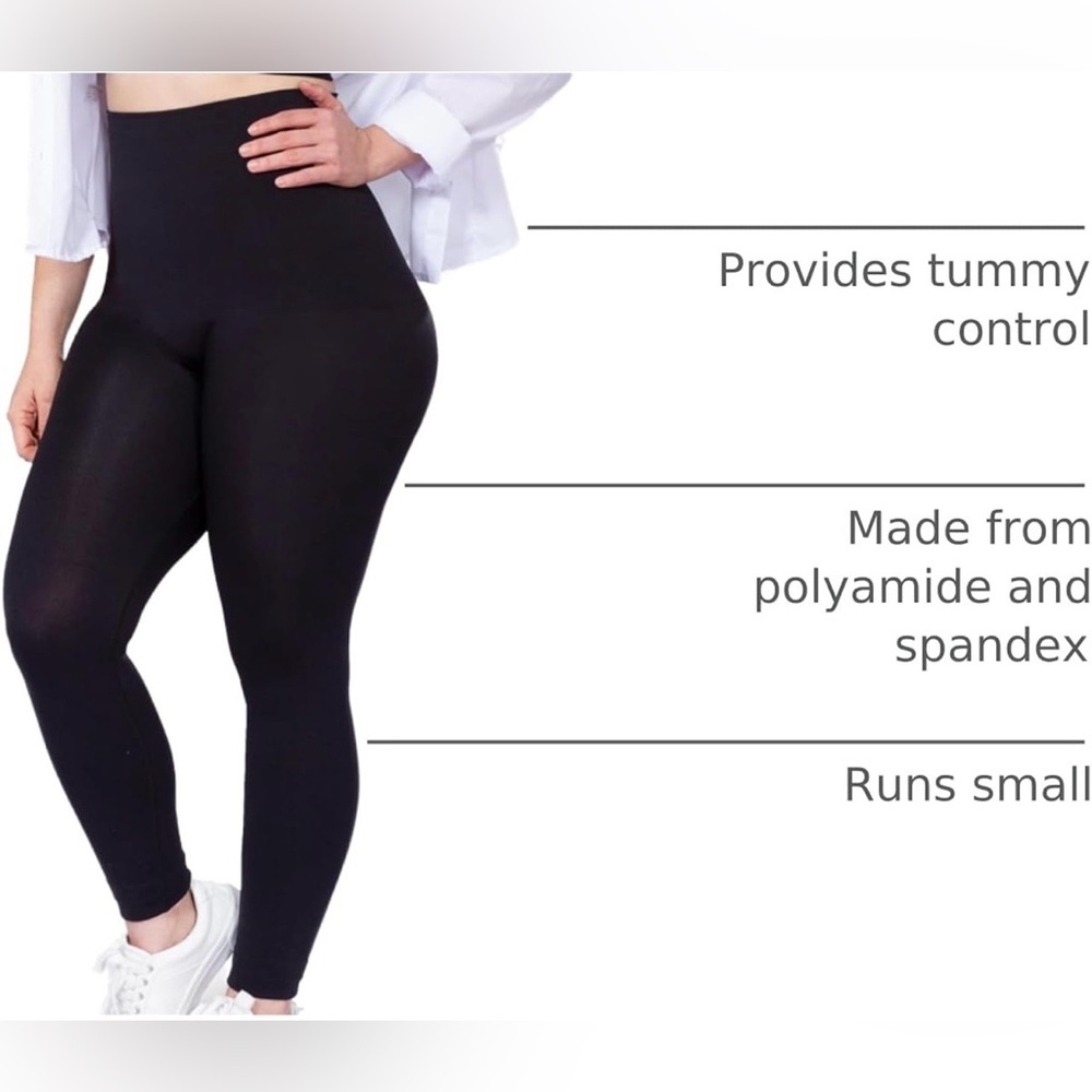 High-Waist Black Seamless Compression Leggings - Picture 3 of 8